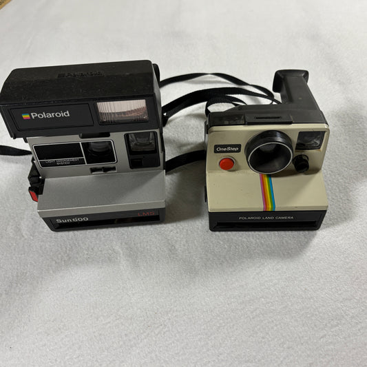 Polaroid Instant Camera Lot OneStep Rainbow & Sun 600 LMS Vintage Untested