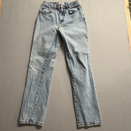 Cotton On Long Straight Leg Jeans Womens 4 Fits Like 25x31 Y2K Light Wash