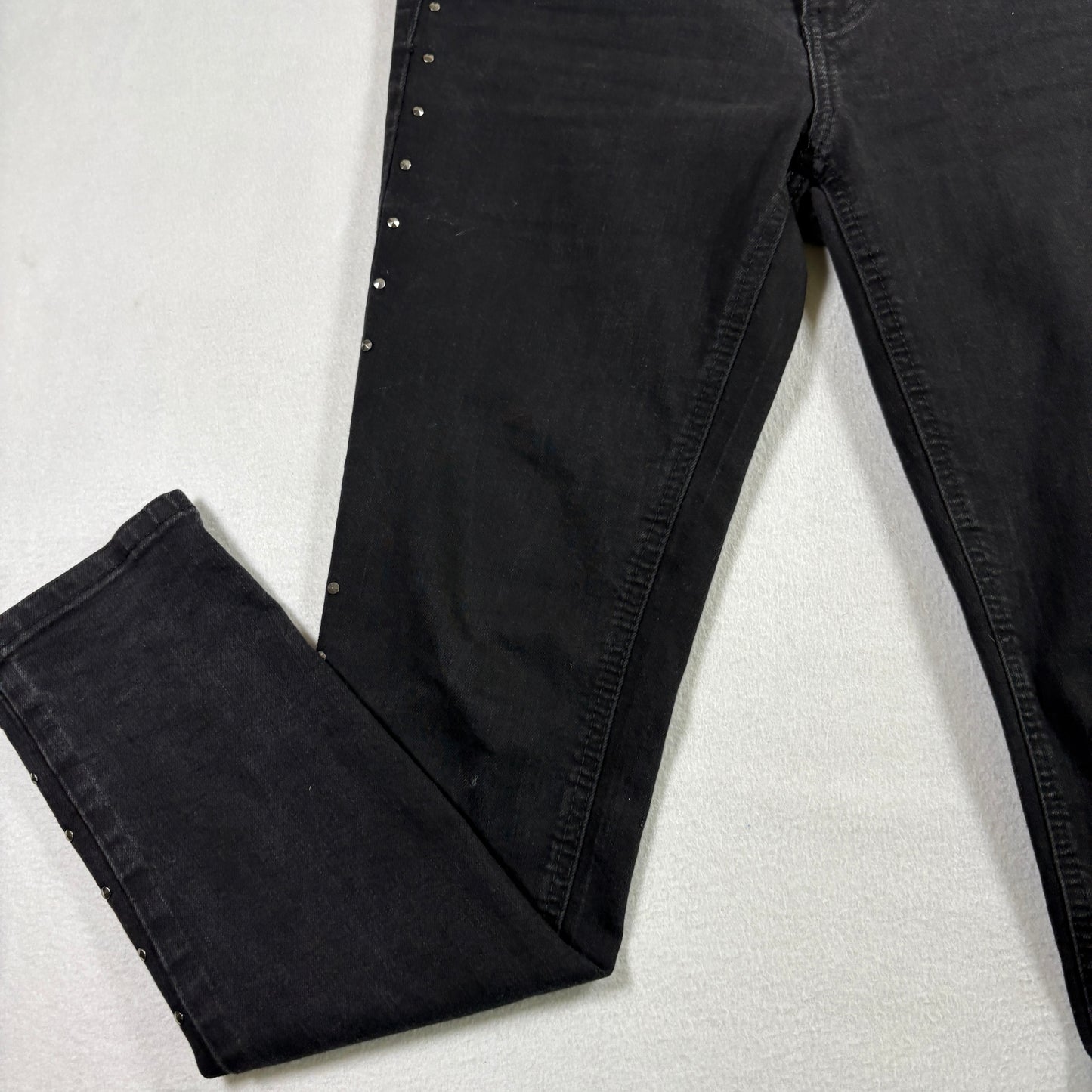 Project Indigo Womens Jeans Size 2 Black Skinny Studded Denim Y2K Grunge Pants