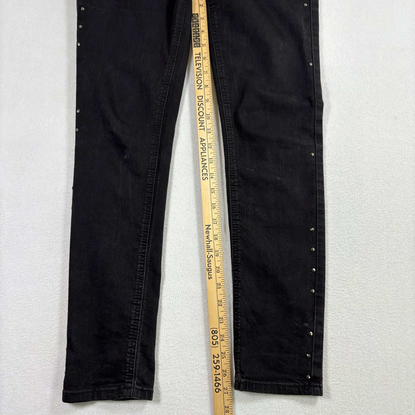 Project Indigo Womens Jeans Size 2 Black Skinny Studded Denim Y2K Grunge Pants