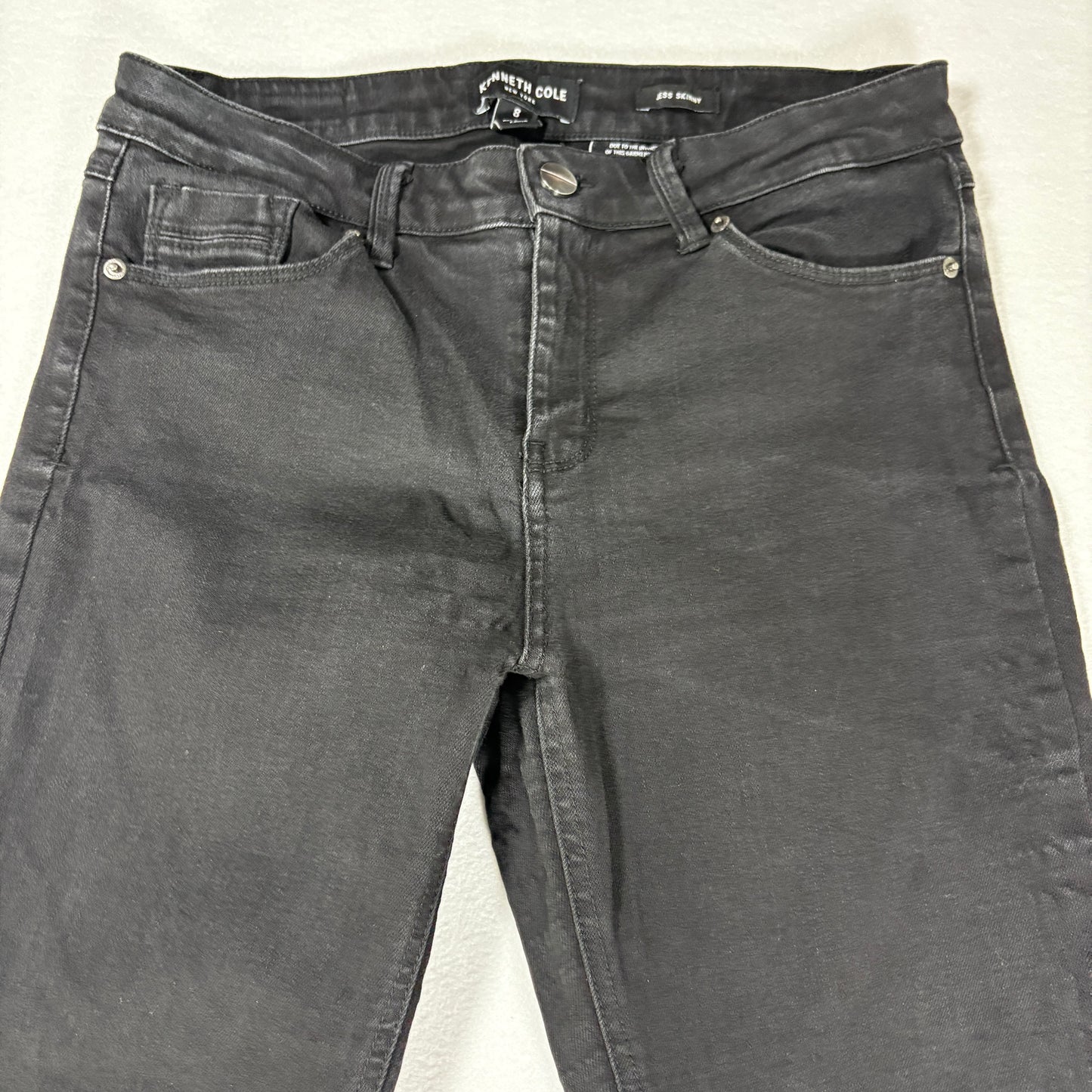 Kenneth Cole Jeans Women’s Size 8 Jess Skinny Black Raw Hem Stretch Denim Pants
