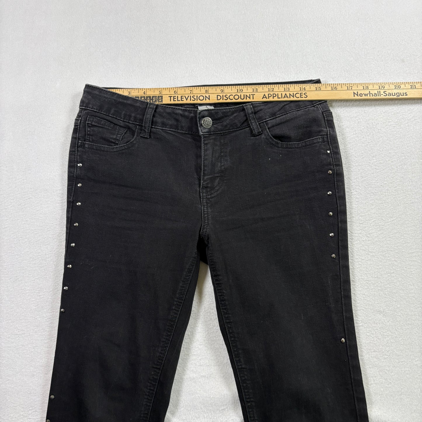 Project Indigo Womens Jeans Size 2 Black Skinny Studded Denim Y2K Grunge Pants