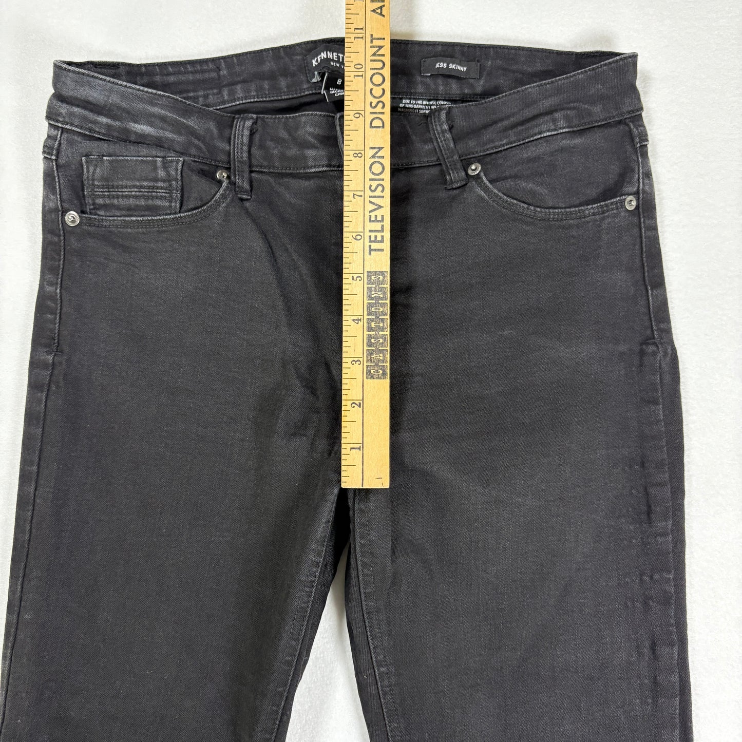 Kenneth Cole Jeans Women’s Size 8 Jess Skinny Black Raw Hem Stretch Denim Pants