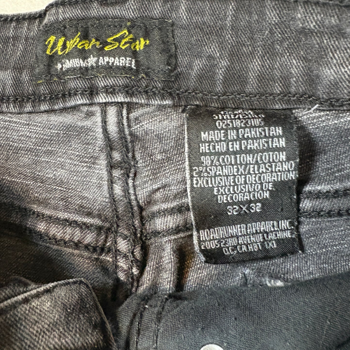 Urban Star Jeans Men’s 32x32 Black Premium Apparel Straight Leg Stretch Denim