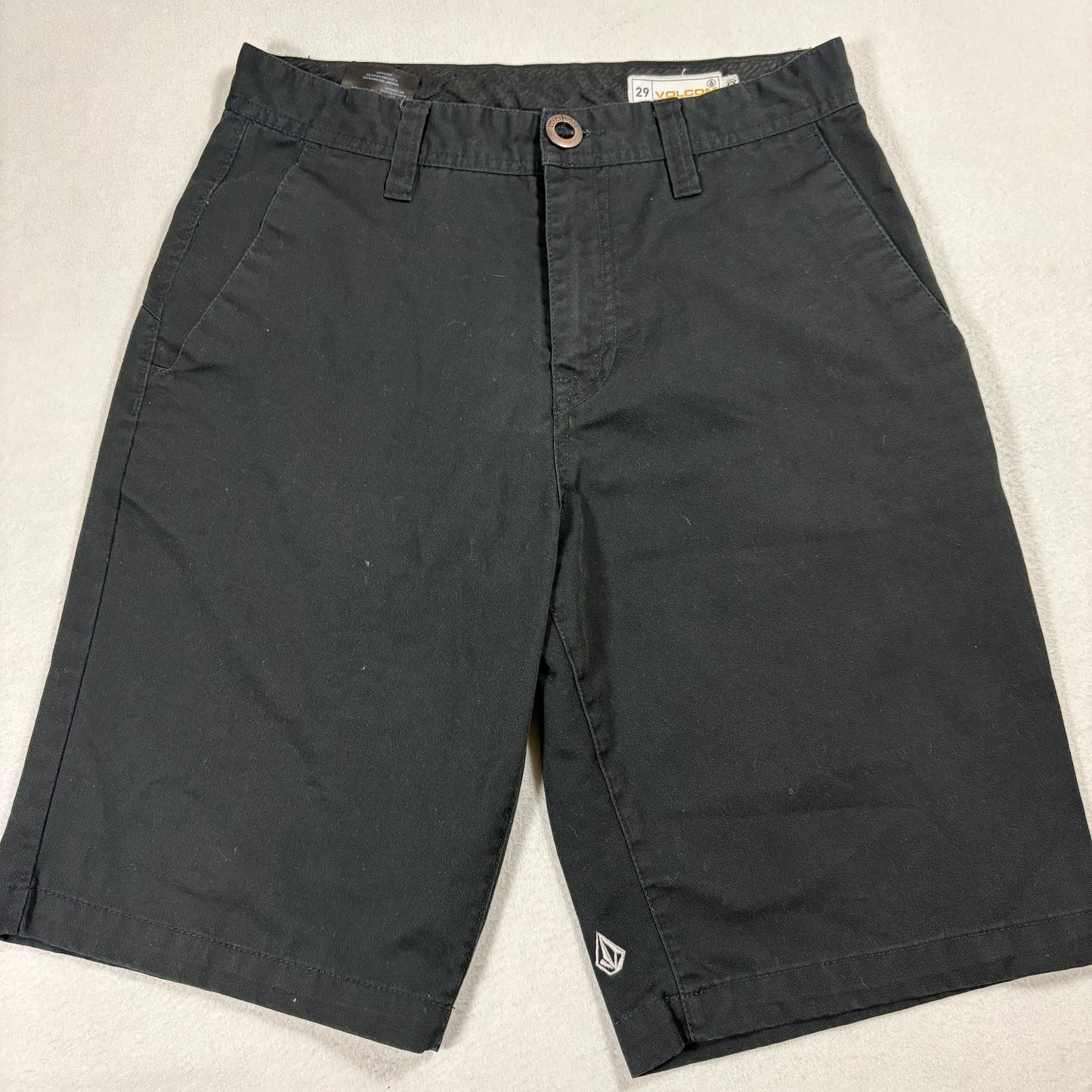 Volcom Chino Shorts Mens 29 Black Cotton Skate Surf Streetwear Classic