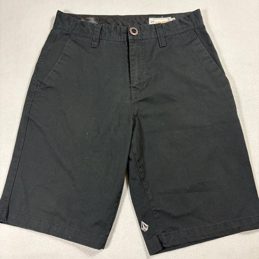 Volcom Chino Shorts Mens 29 Black Cotton Skate Surf Streetwear Classic