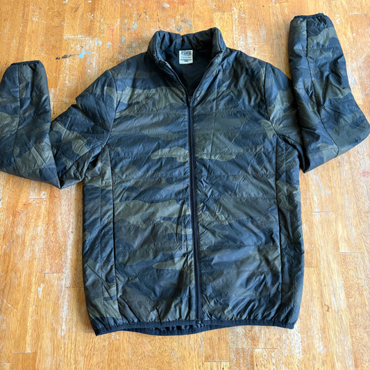 Pink Victoria Secret Jacket Womens XS Camo Puffer Y2K Streetwear Coat Warm Zips!