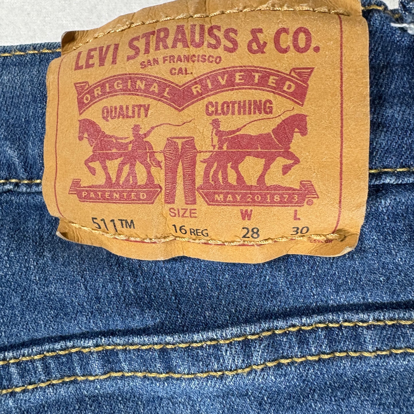 Levi’s Jeans Men’s 511 Slim Blue Denim Stretch Performance W28 L30 Classic Fit