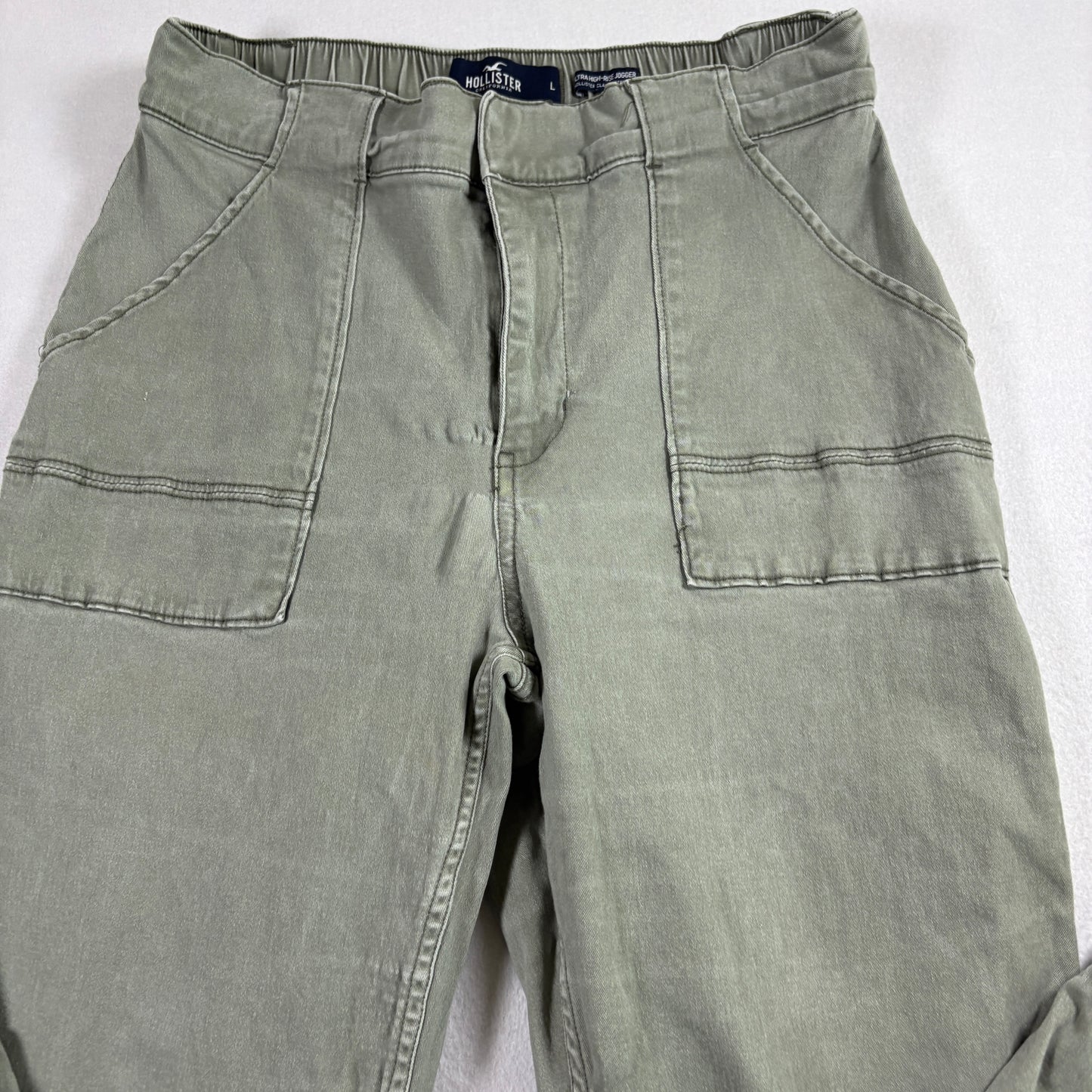 Hollister Womens Joggers Size L Green Ultra High Rise Stretch Utility Pants