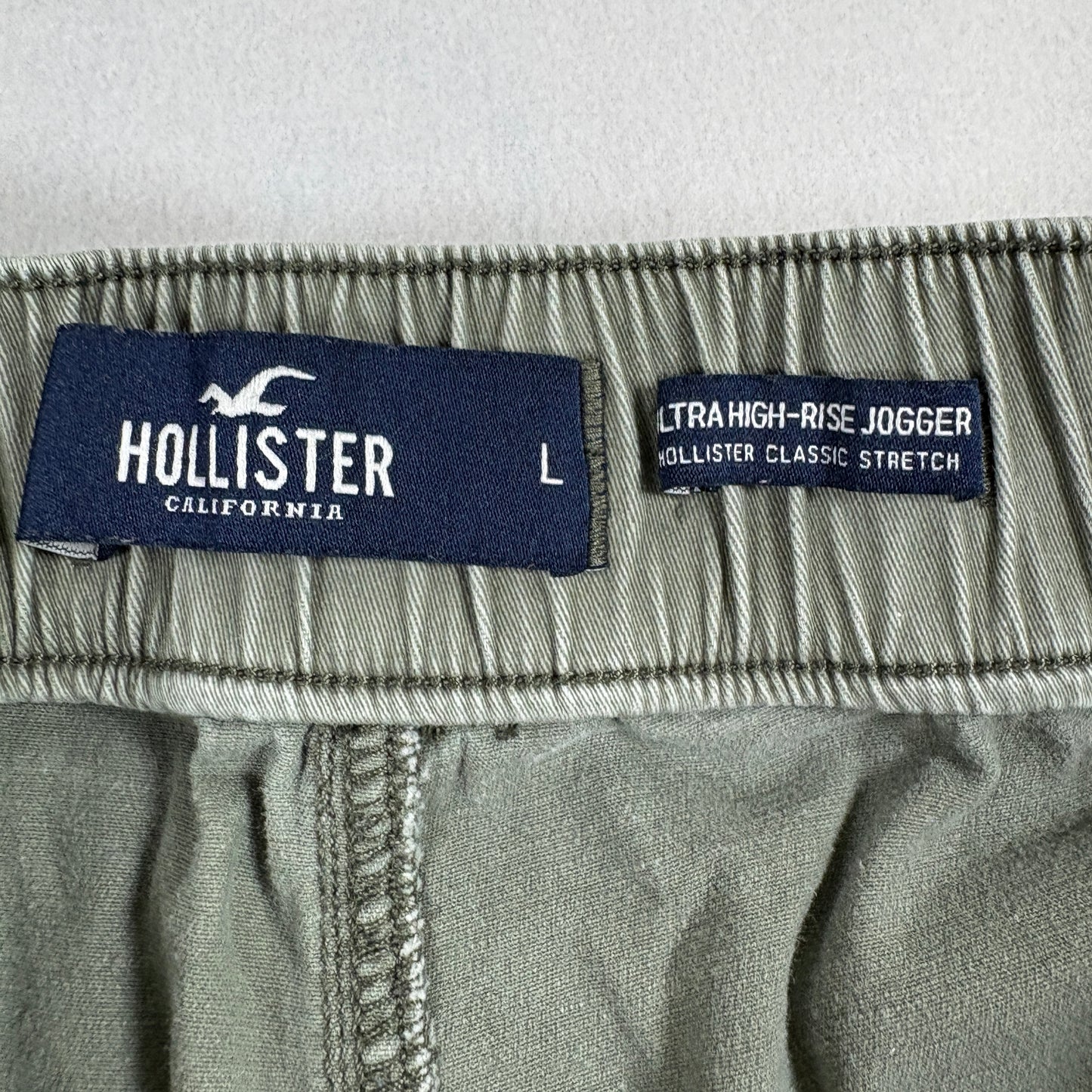 Hollister Womens Joggers Size L Green Ultra High Rise Stretch Utility Pants