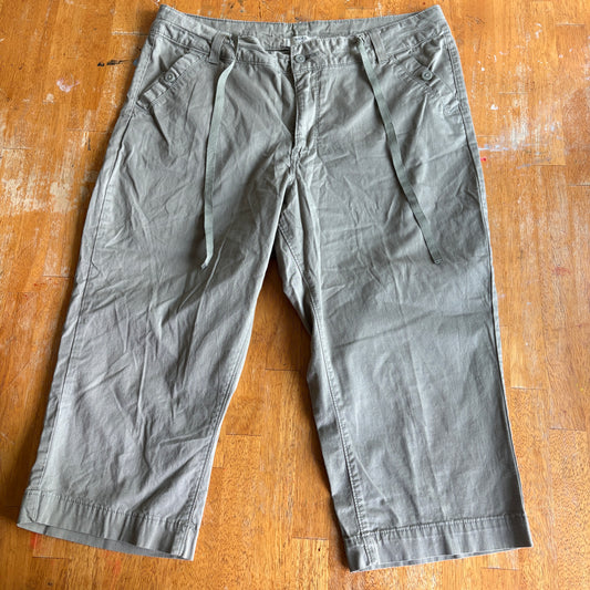 Riders By Lee Pants Womens 18 Khaki Capri Drawstring Casual Stretch Cargo Pants!
