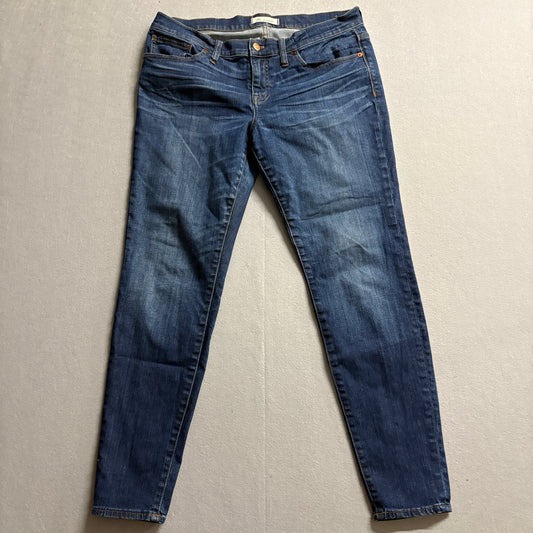 Madewell Skinny Jeans Womens 32 Blue Stretch Denim Jegging Slim Fitted 33x28