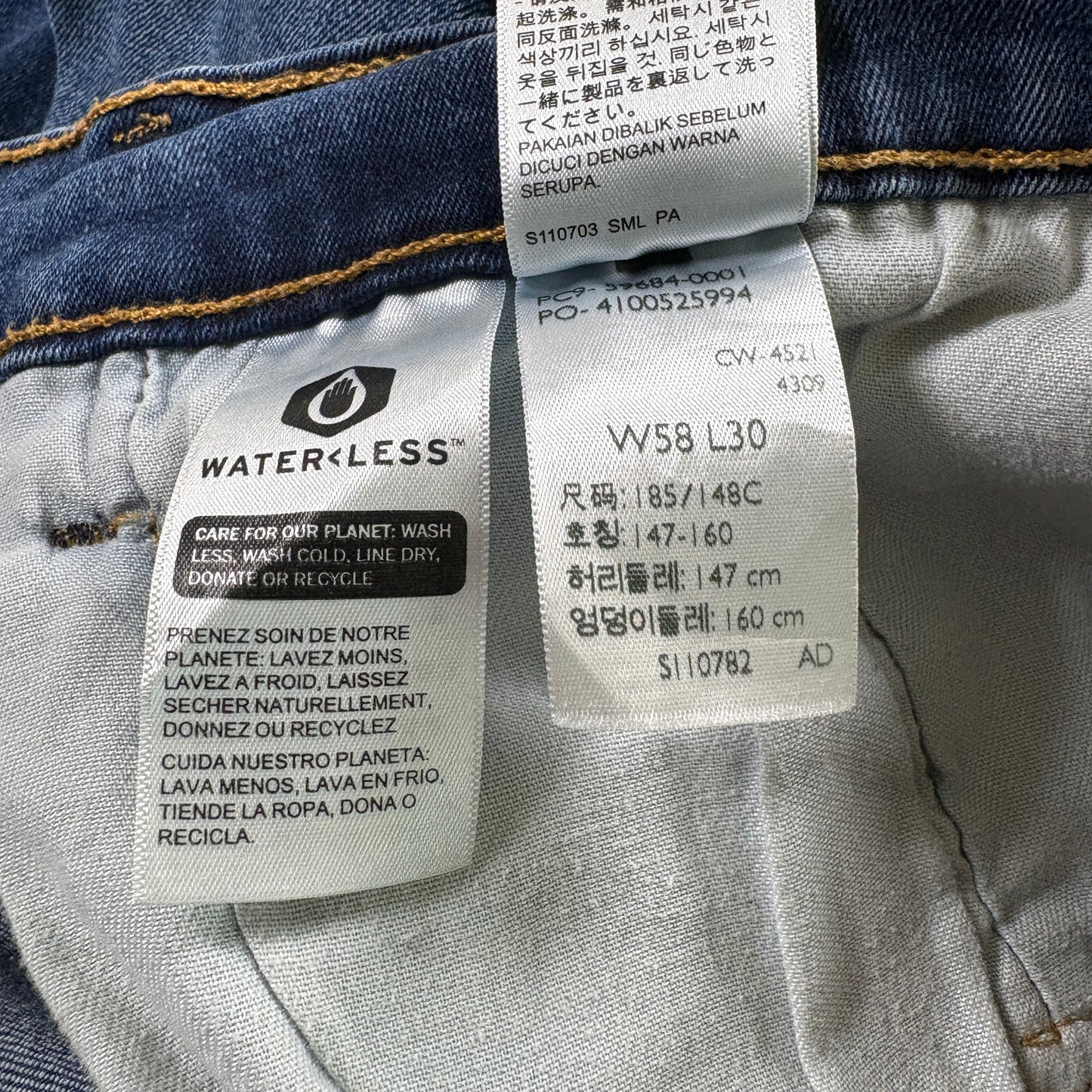 Levi’s Mens 502 Jeans W58 L30 Blue Denim Straight Tapered Y2K Baggy Grunge