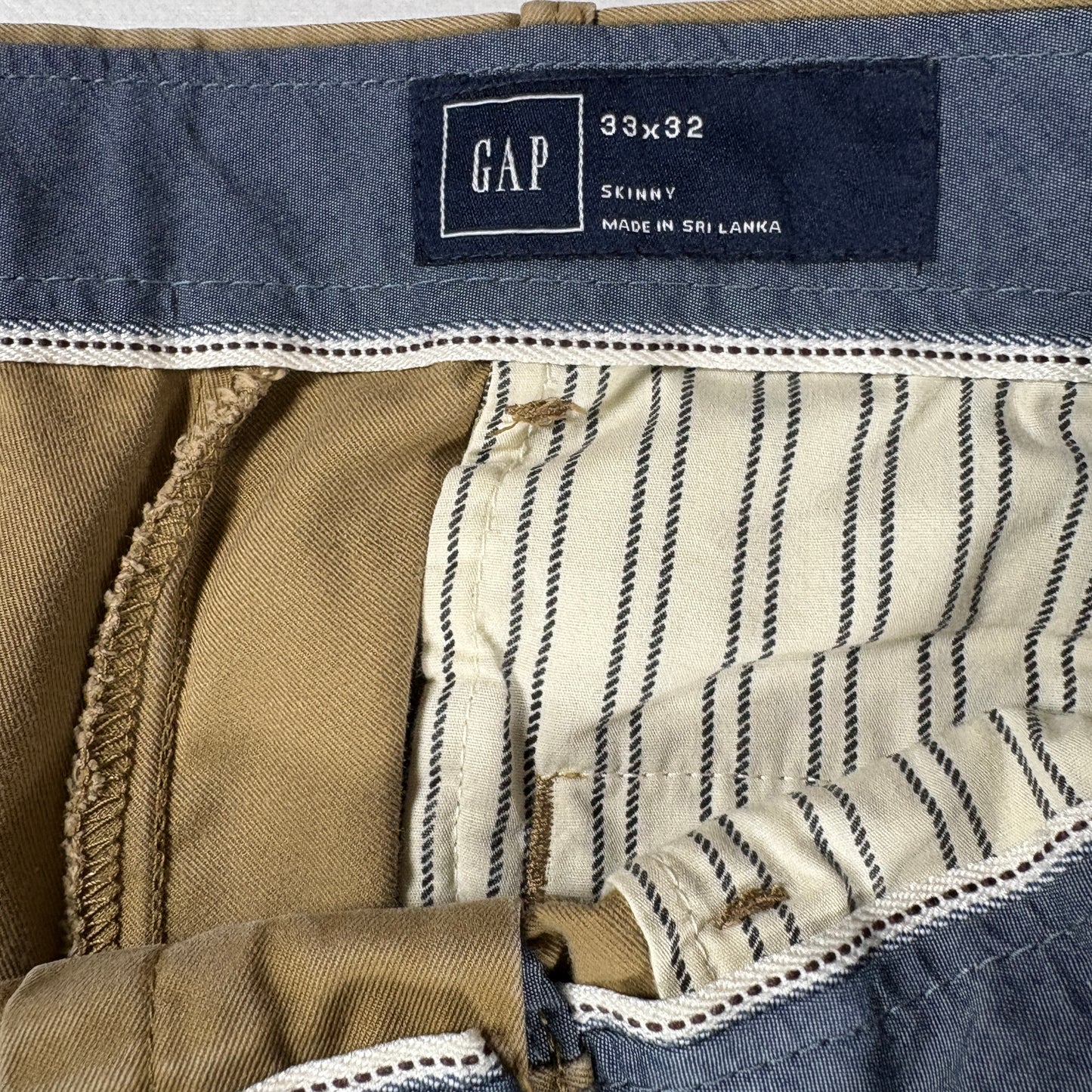 GAP Pants Men’s 33x32 Skinny Fit Khaki Chinos Casual Dress Cotton Slim Trousers