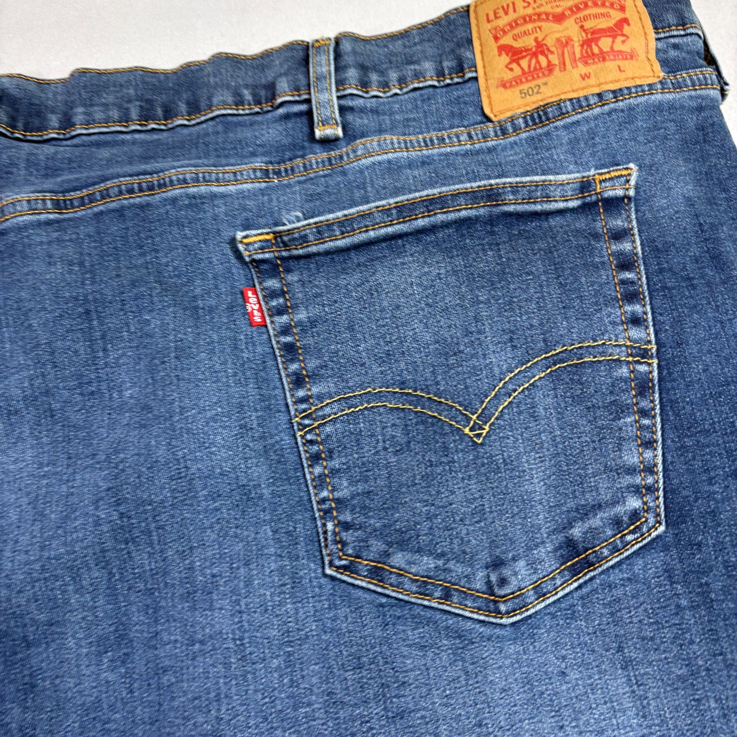 Levi’s Mens 502 Jeans W58 L30 Blue Denim Straight Tapered Y2K Baggy Grunge