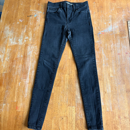 Levi's 720 High Rise Super Skinny Jeans Womens 27 Black Stretch Denim PreOwned!!