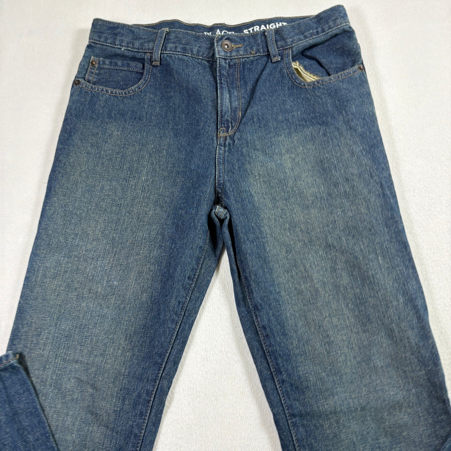 Childrens Place Boys Jeans Size 16 Blue Denim Straight Y2K 90s Grunge Vintage