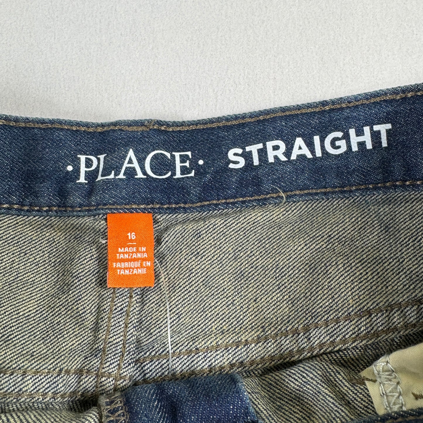 Childrens Place Boys Jeans Size 16 Blue Denim Straight Y2K 90s Grunge Vintage