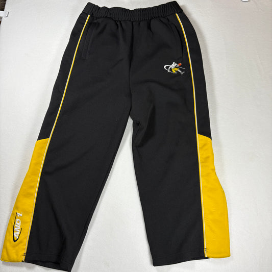 AND1 Pants Youth L 14–16 Tearaway Snap Black Yellow Basketball Warm Up Athletic
