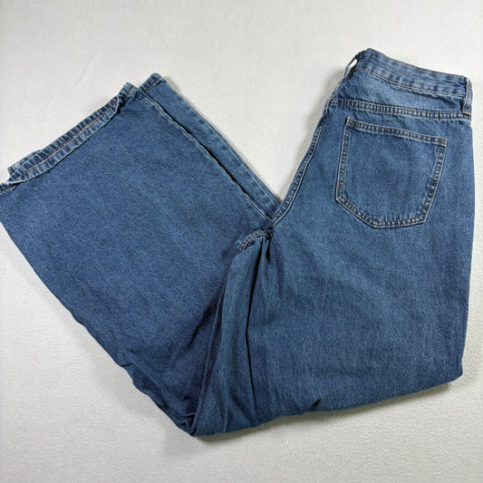 Fashion Nova Womens Jeans Size 11 Blue Denim Baggy Wide Leg Y2K 90s Grunge