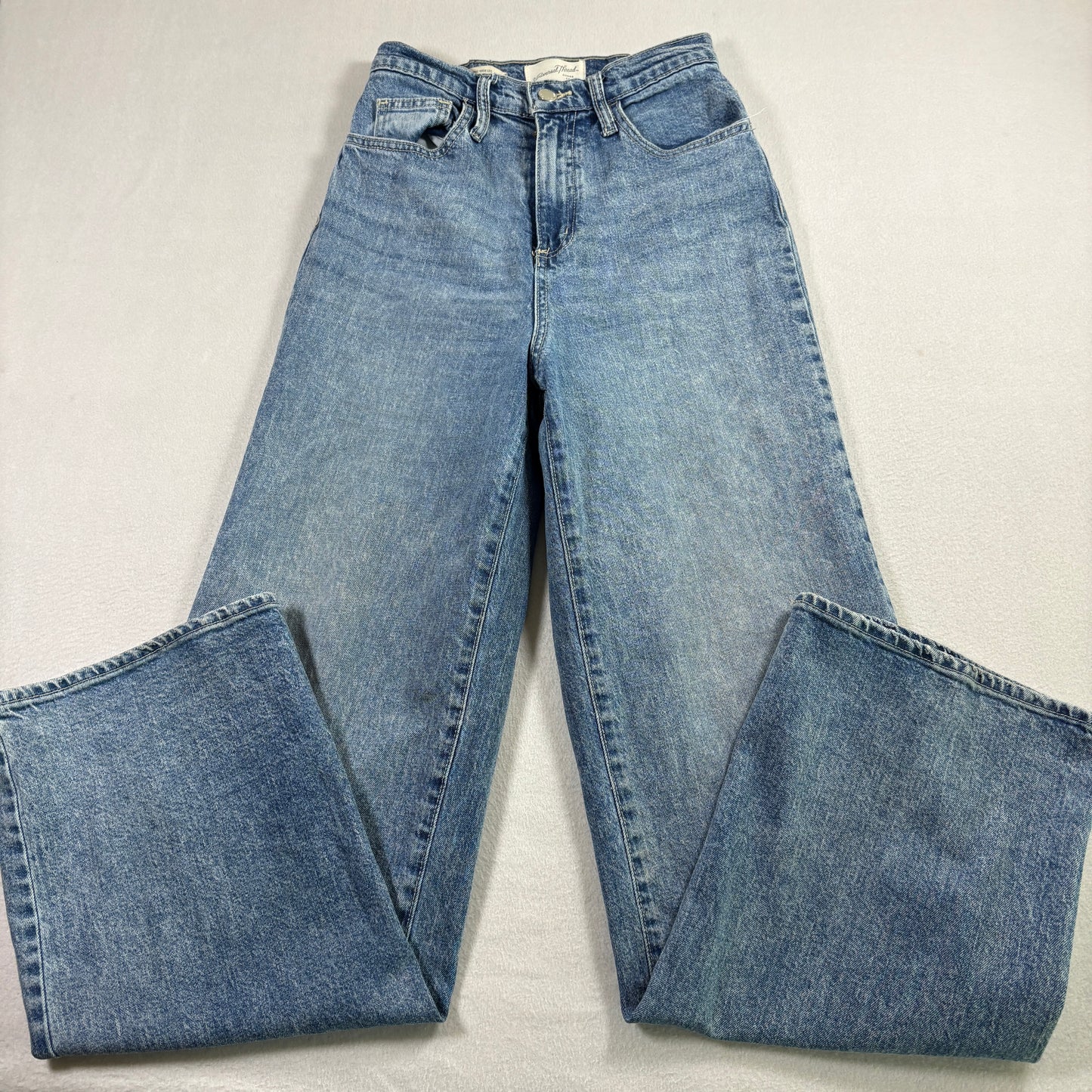 Universal Thread Womens Jeans Size 2 Blue Denim High Rise Wide Leg Y2K Vintage