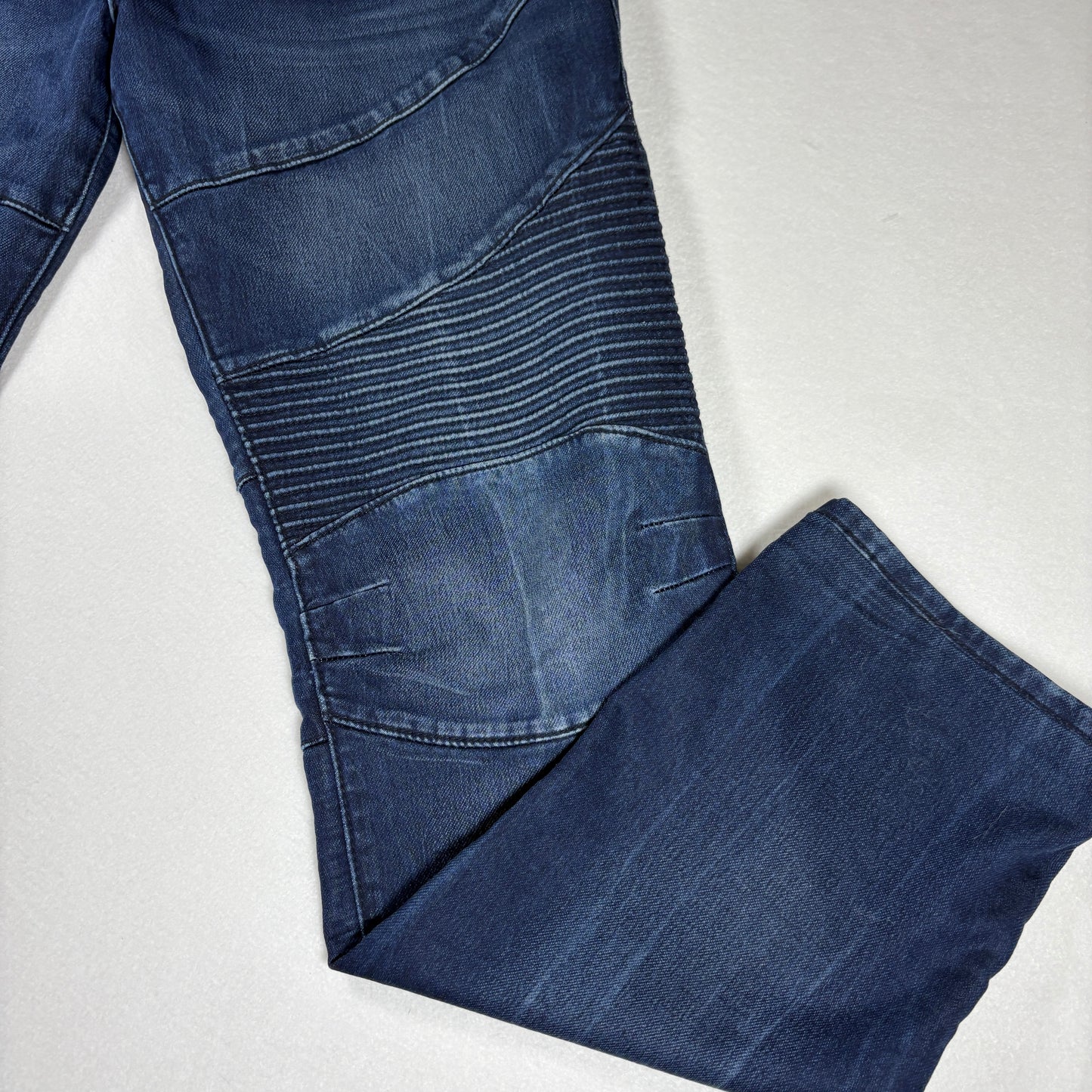 True Religion Jeans Mens 33 Rocco Relaxed Skinny Moto Biker Dark Wash Denim