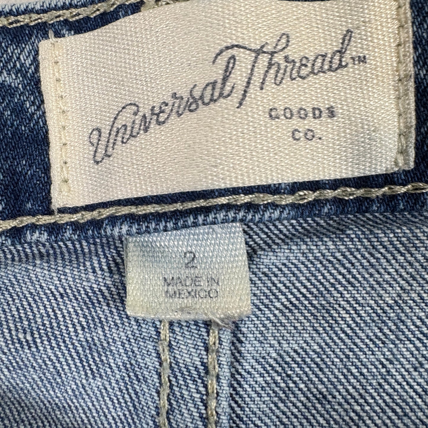 Universal Thread Womens Jeans Size 2 Blue Denim High Rise Wide Leg Y2K Vintage