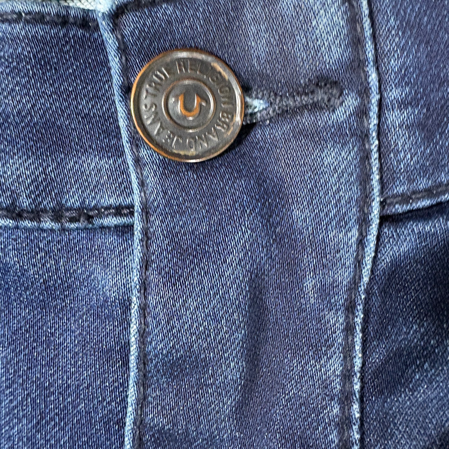 True Religion Jeans Mens 33 Rocco Relaxed Skinny Moto Biker Dark Wash Denim