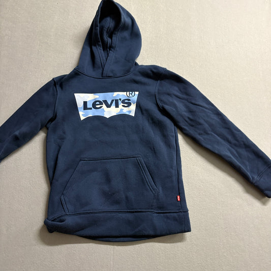 Levi’s Hoodie Youth Medium Fits Like XS Navy Camo Logo Pullover Y2K