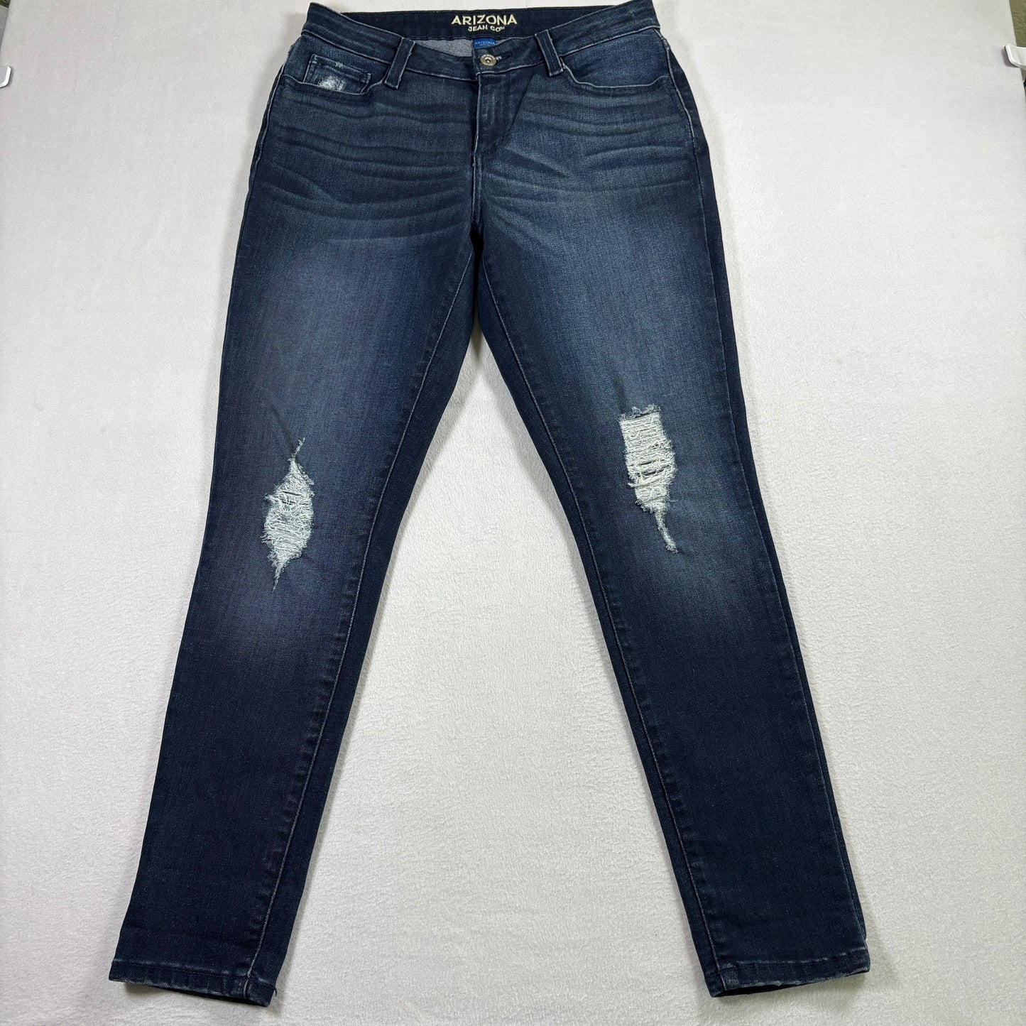 Arizona Jean Co Womens Jeans Size 6 Distressed Skinny Dark Wash Denim Y2K