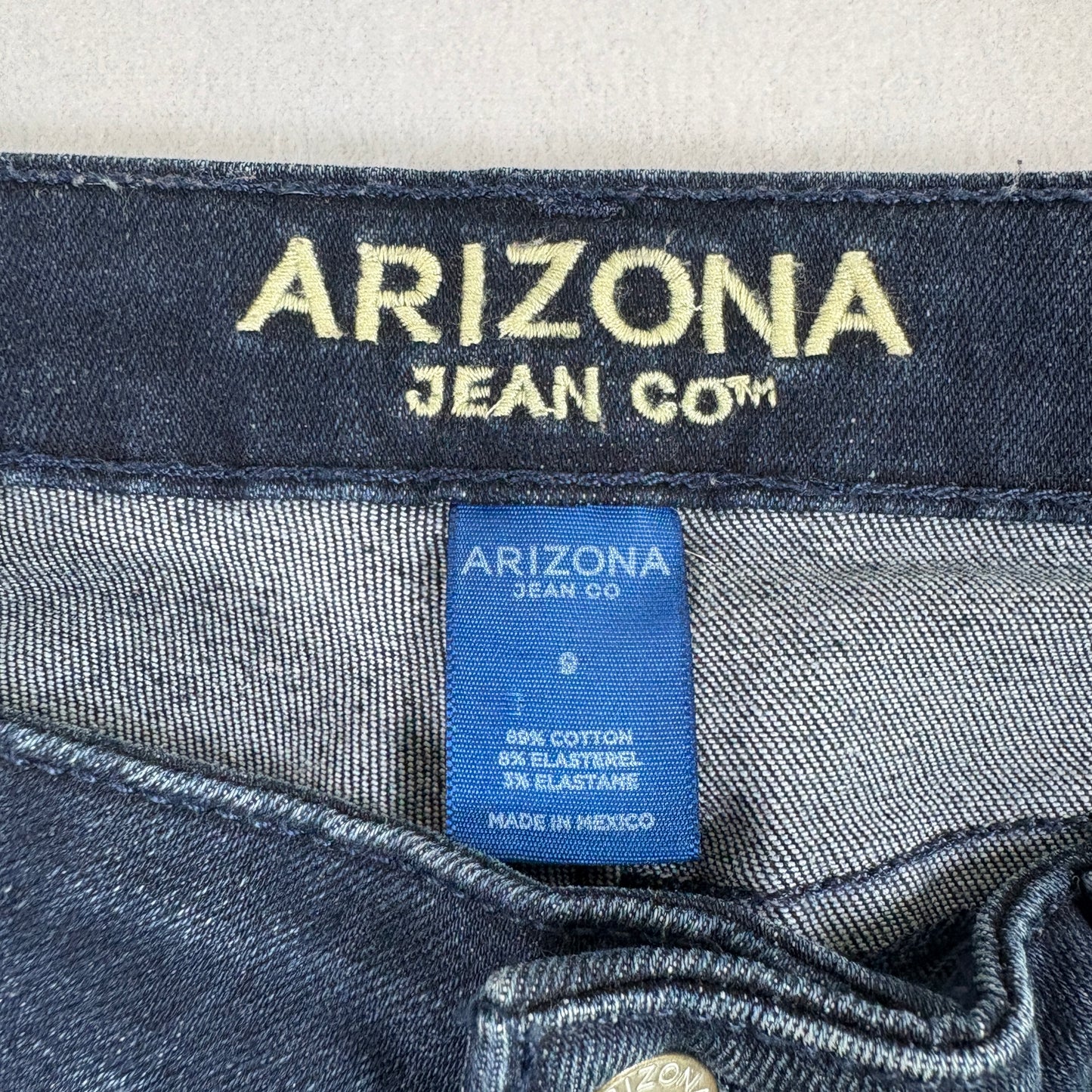 Arizona Jean Co Womens Jeans Size 6 Distressed Skinny Dark Wash Denim Y2K
