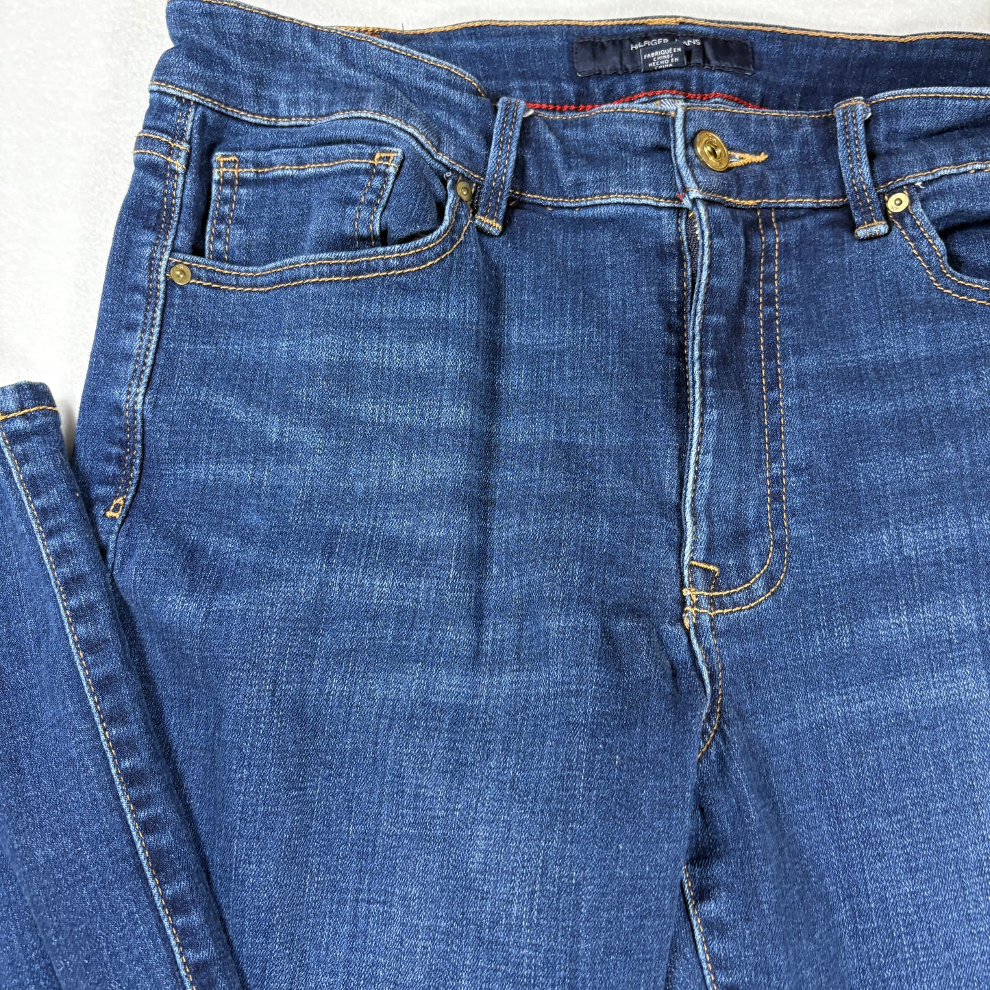 Tommy Hilfiger Jeans Womens Sz 10 Blue Denim Straight Mid Rise Classic Fit