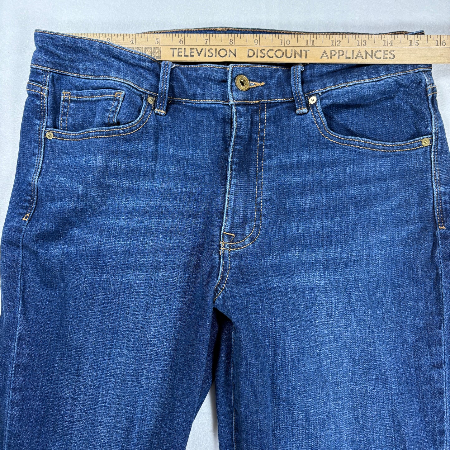 Tommy Hilfiger Jeans Womens Sz 10 Blue Denim Straight Mid Rise Classic Fit