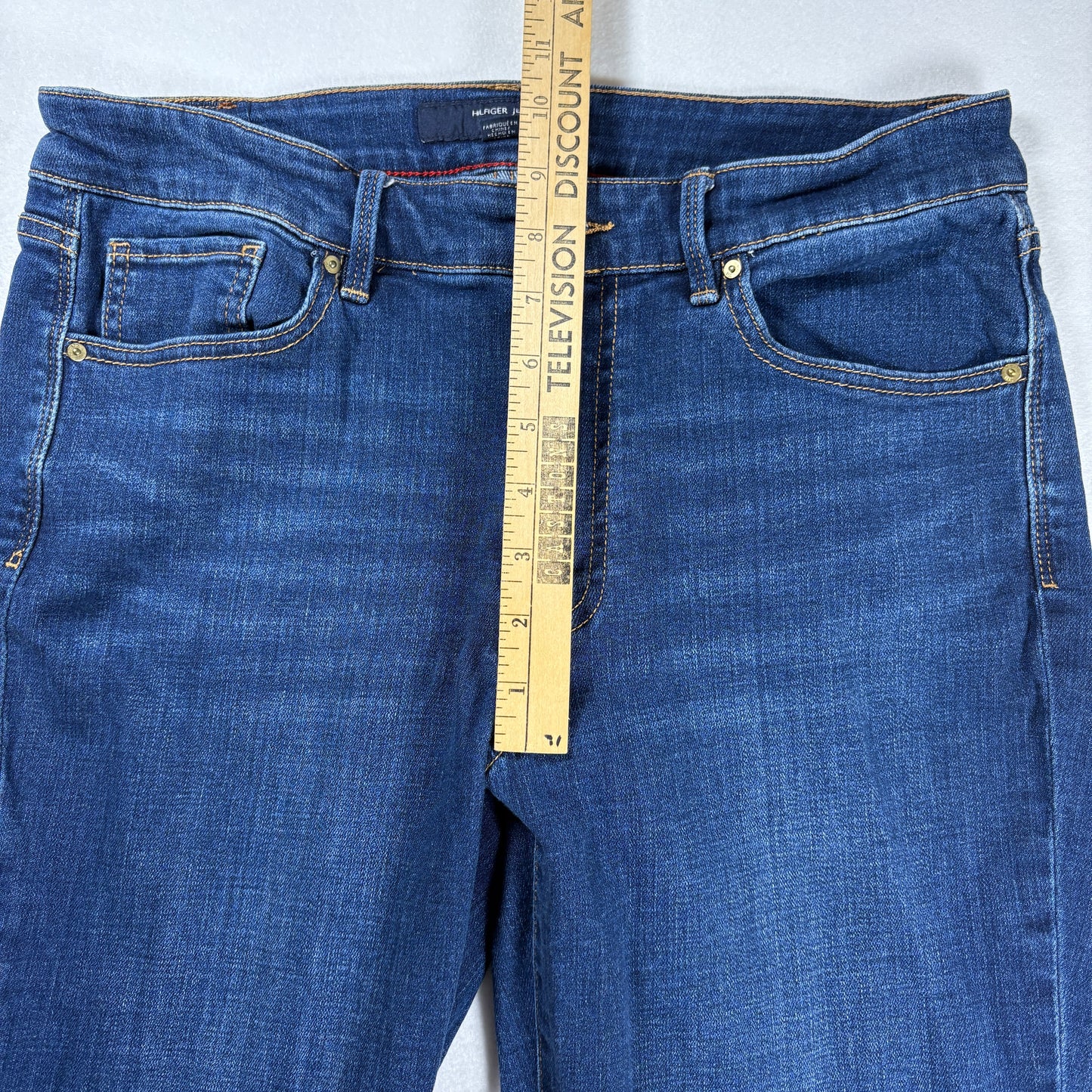 Tommy Hilfiger Jeans Womens Sz 10 Blue Denim Straight Mid Rise Classic Fit