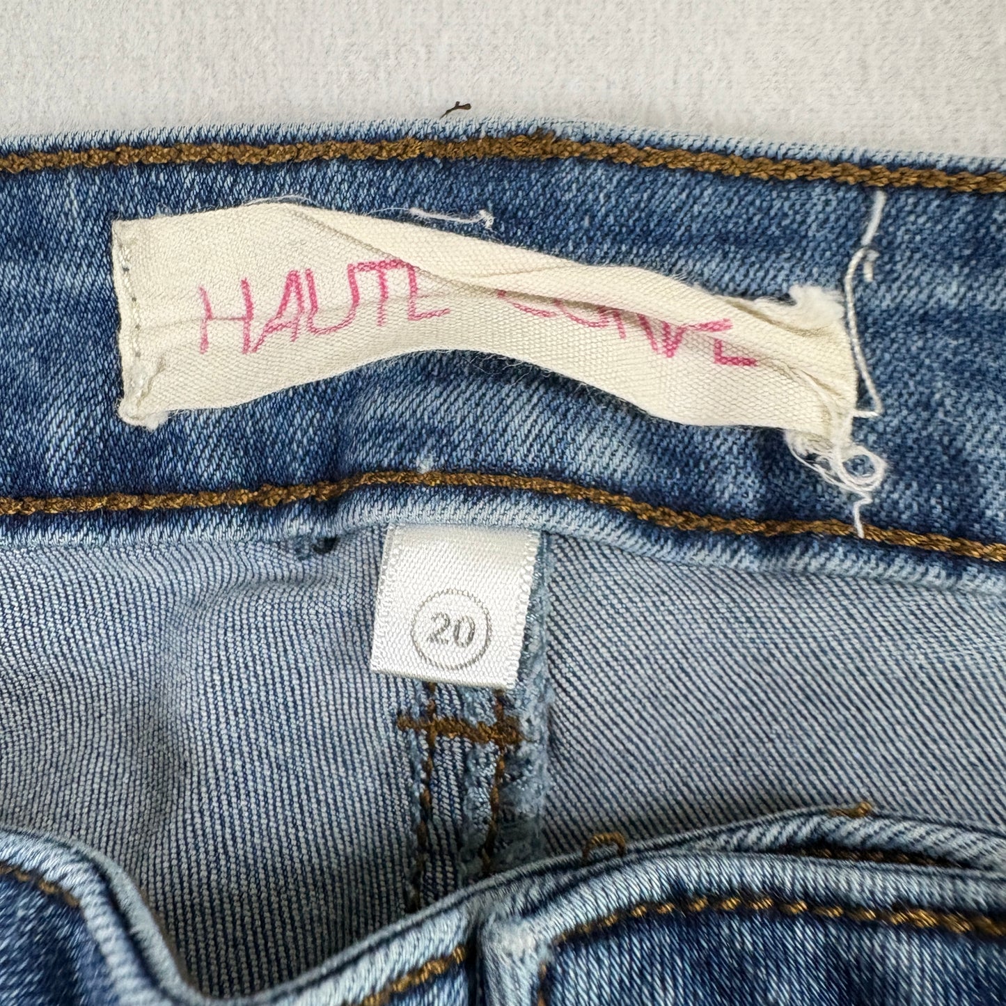Haute Curve Womens Jeans Plus Size 20 Distressed Blue Denim Y2K Grunge Frayed
