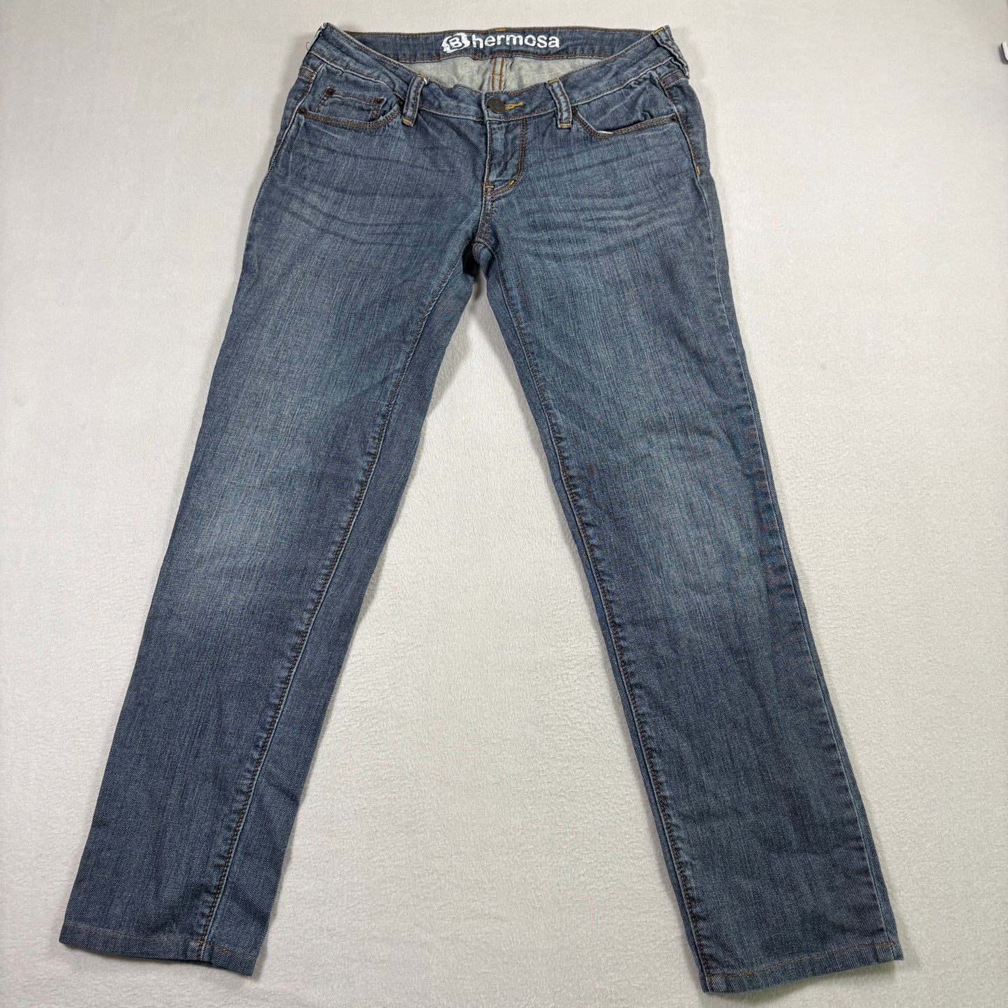 Bullhead Hermosa Womens Jeans 5 Short Blue Denim Super Skinny Y2K Low Rise