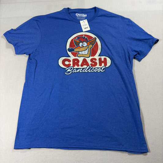 Crash Bandicoot T Shirt Mens XL Royal Heather Graphic Gamer Retro Tee NWT