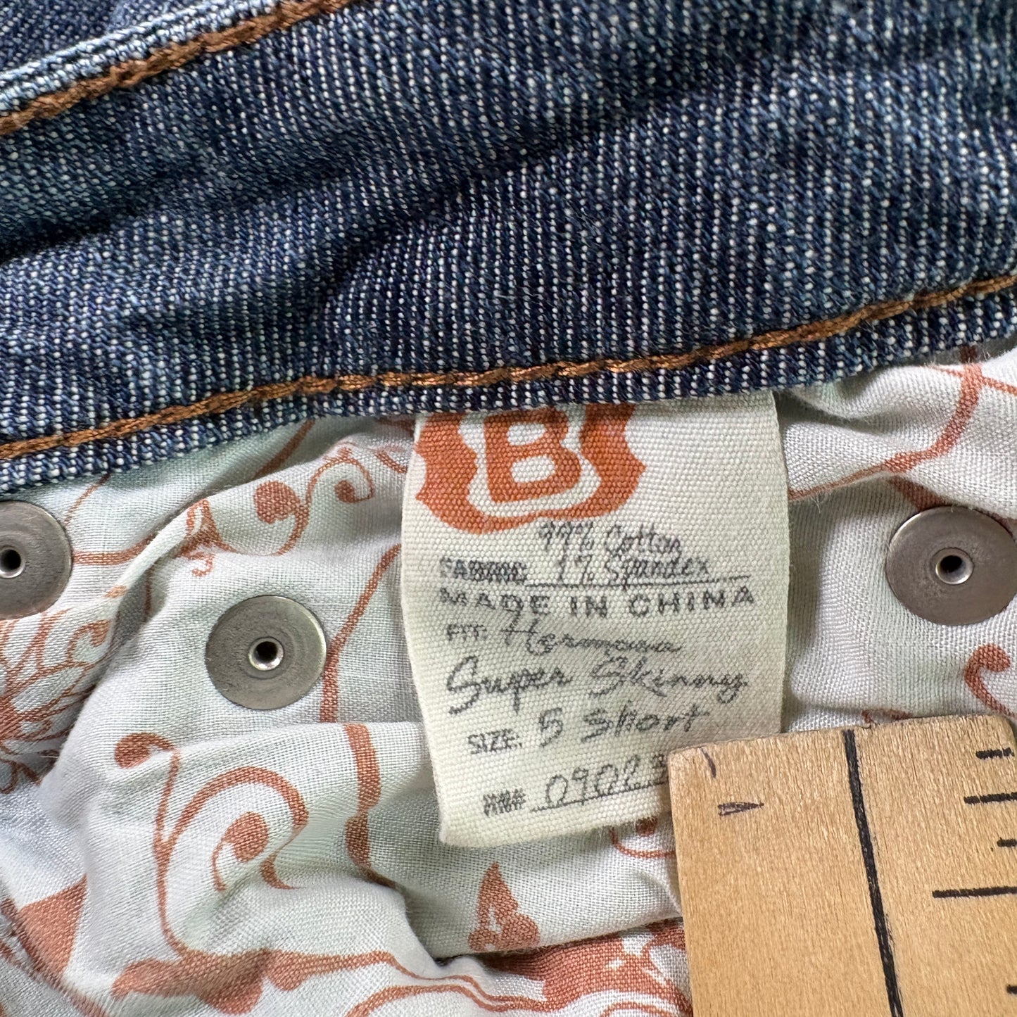 Bullhead Hermosa Womens Jeans 5 Short Blue Denim Super Skinny Y2K Low Rise