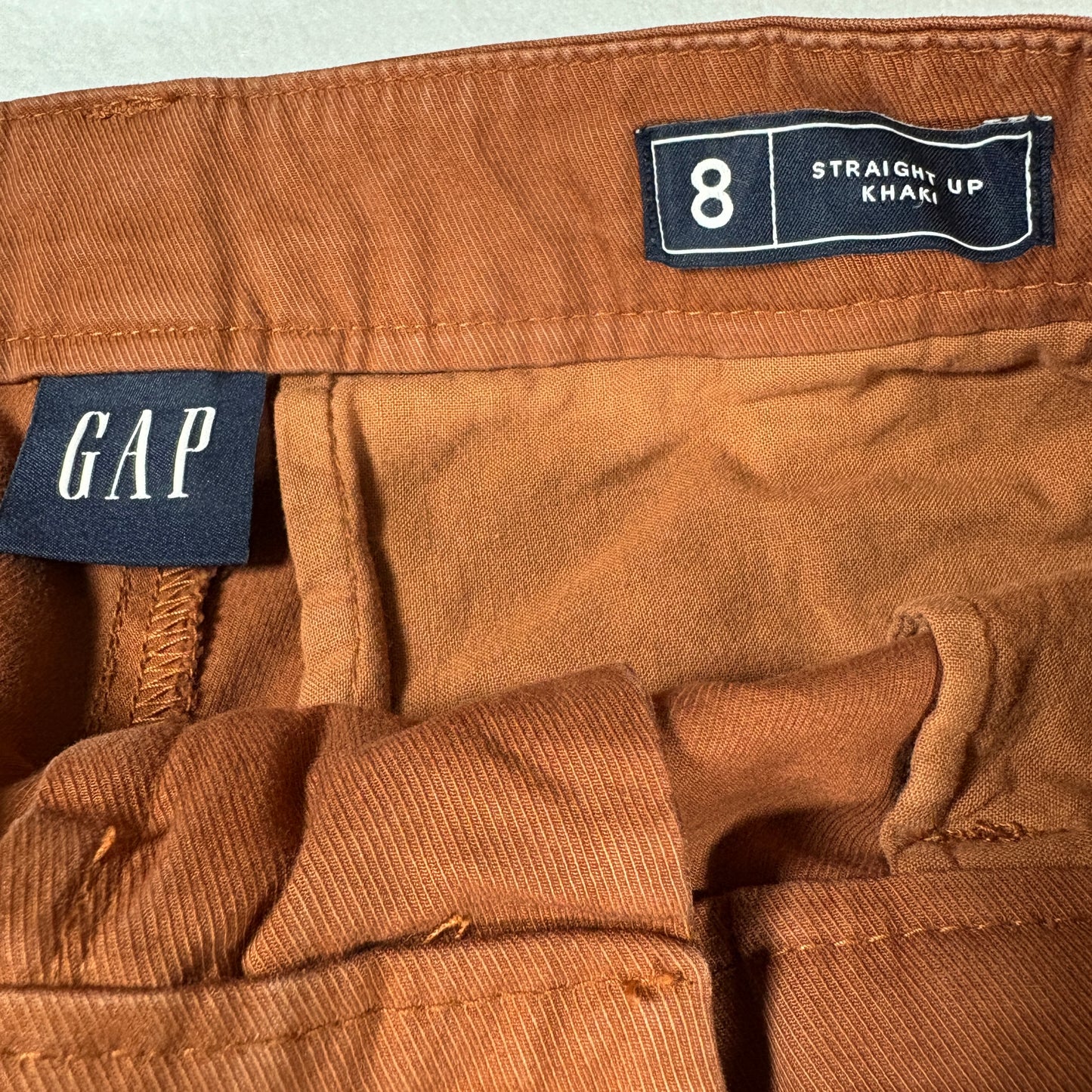 GAP Pants Womens 8 Straight Khaki Up Brown Rust Chino Casual Work Trousers