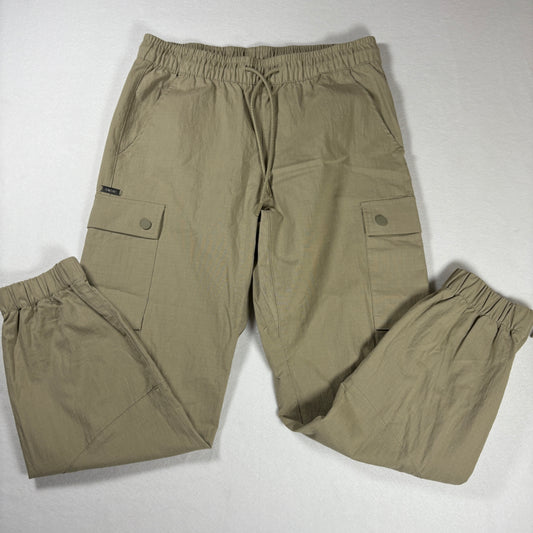 Sacre Pants Mens Small Beige Cargo Joggers Elastic Waist Utility Streetwear