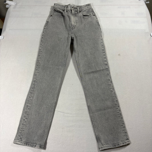 Abercrombie 90s Straight Jeans Womens 23 Curve Love Grey Ultra High Rise
