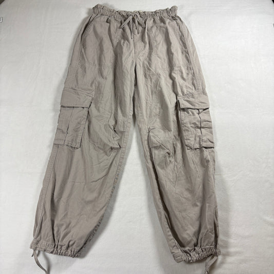 Abercrombie Fitch Pants Womens Size S Taupe Cargo Jogger Y2K Streetwear Wide Fit