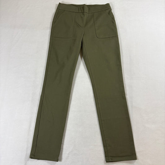Olive Pull On Slim Pants Stretch Work Office Briggs Sz 6 Fits Like 29X30 Green