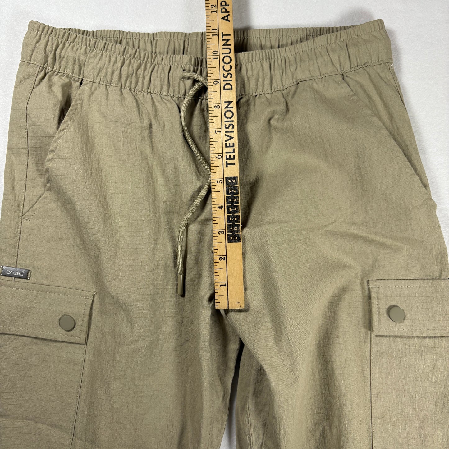 Sacre Pants Mens Small Beige Cargo Joggers Elastic Waist Utility Streetwear