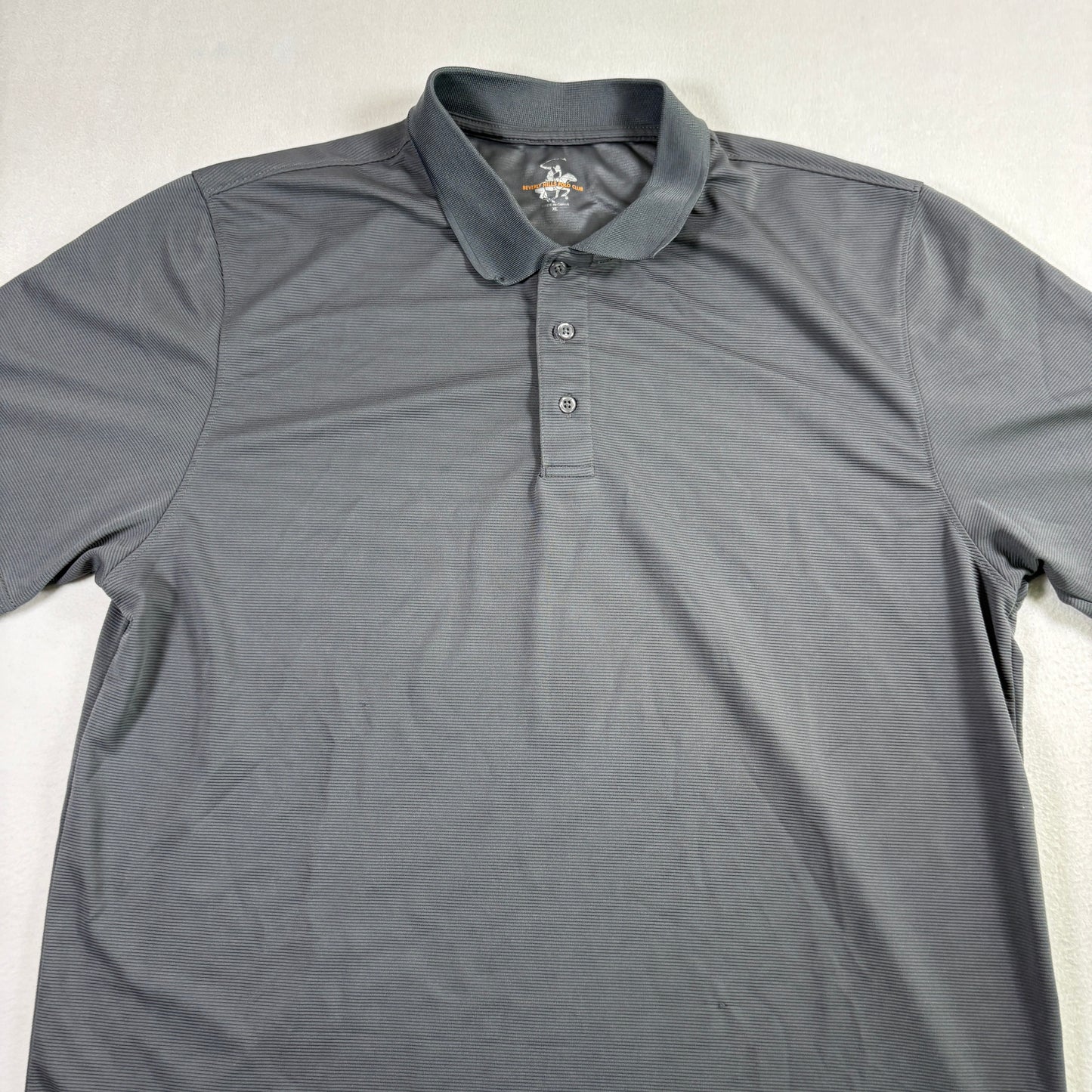 Beverly Hills Polo Club Mens Polo Shirt XL Gray Performance Golf Activewear