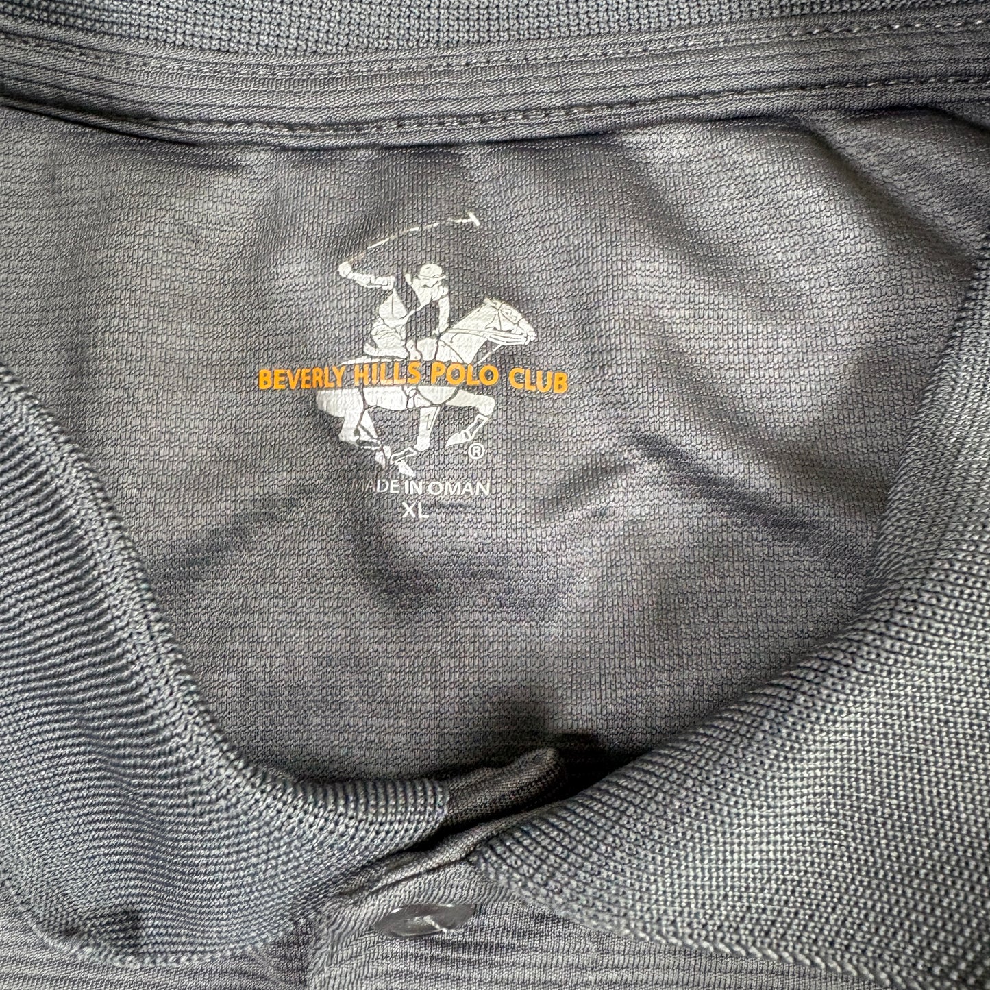 Beverly Hills Polo Club Mens Polo Shirt XL Gray Performance Golf Activewear