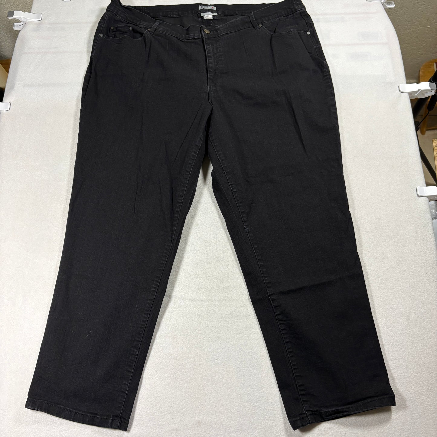 Black Jeans Womens 24W Plus Size Stretch Straight Leg Comfort Fit