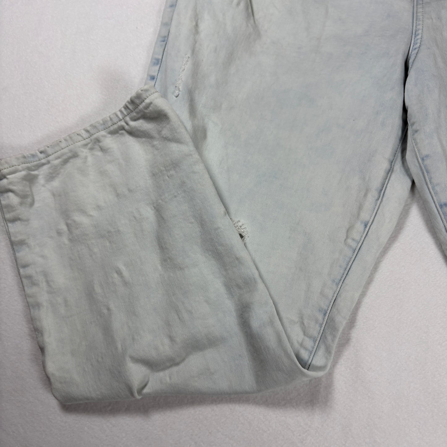 a.n.a Jeans Womens 18 High Rise Straight Distressed Ripped Light Wash Denim