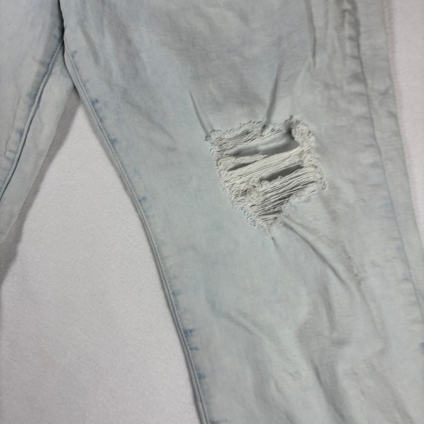 a.n.a Jeans Womens 18 High Rise Straight Distressed Ripped Light Wash Denim