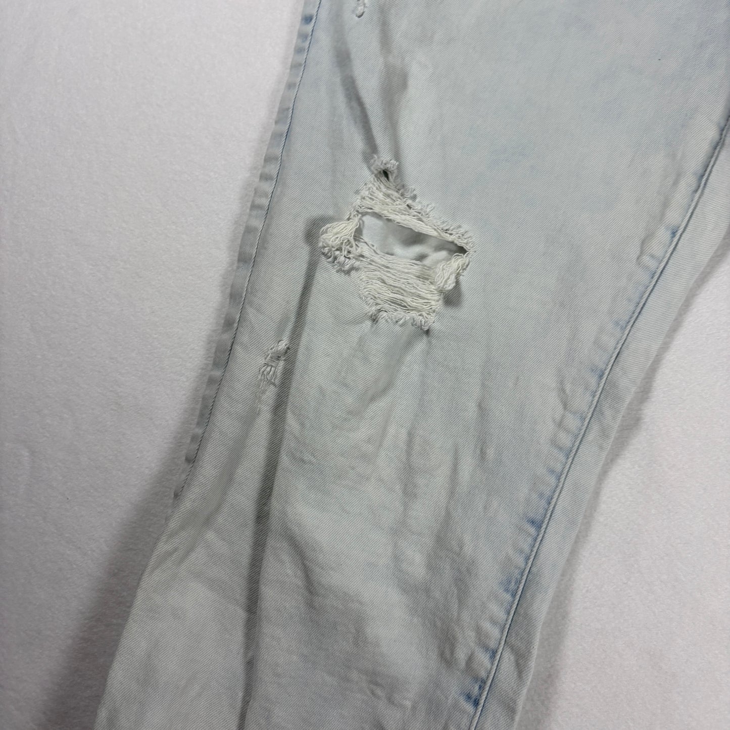 a.n.a Jeans Womens 18 High Rise Straight Distressed Ripped Light Wash Denim